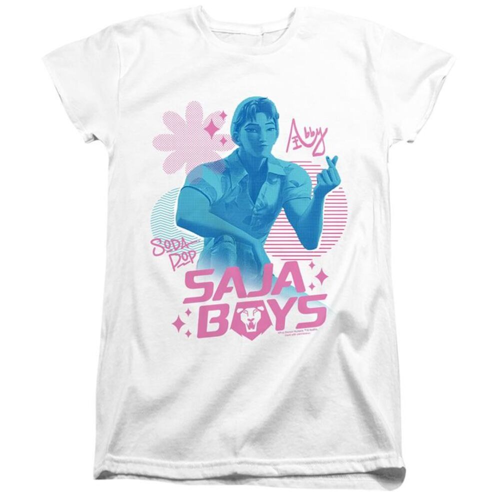 K-Pop Demon Hunters Womens/Ladies Saja Boys Soda Pop Romance Fitted T-Shirt / Wh